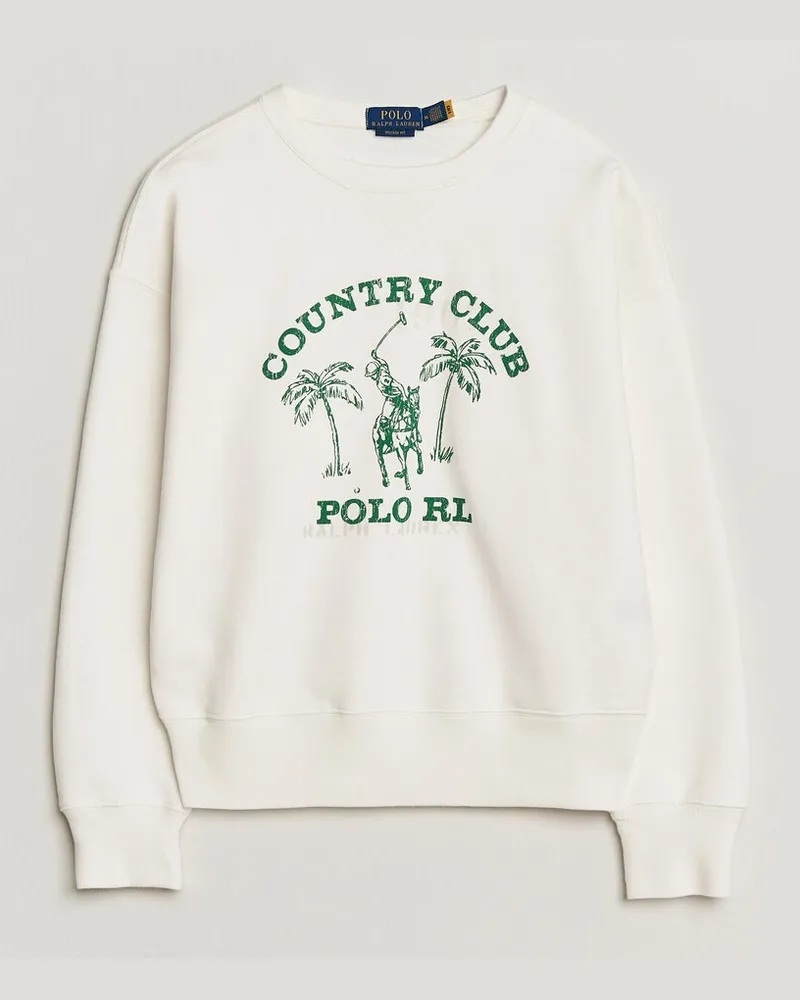 Ralph Lauren Vintage Fleece Sweatshirt Nevis Weiß