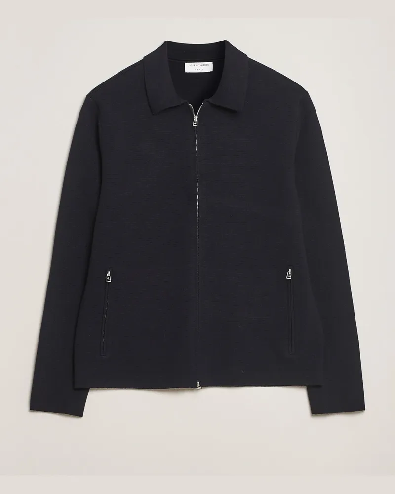 Tiger of Sweden Celyn Cotton/Wool Full Zip Light Ink Blau