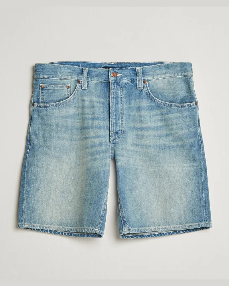 Nudie Jeans Seth Denim Shorts Drift Wood Light Blue Blau