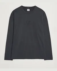 C.P. Company Box Fit Tonal Logo Long Sleeve T-shirt Washed Black Schwarz