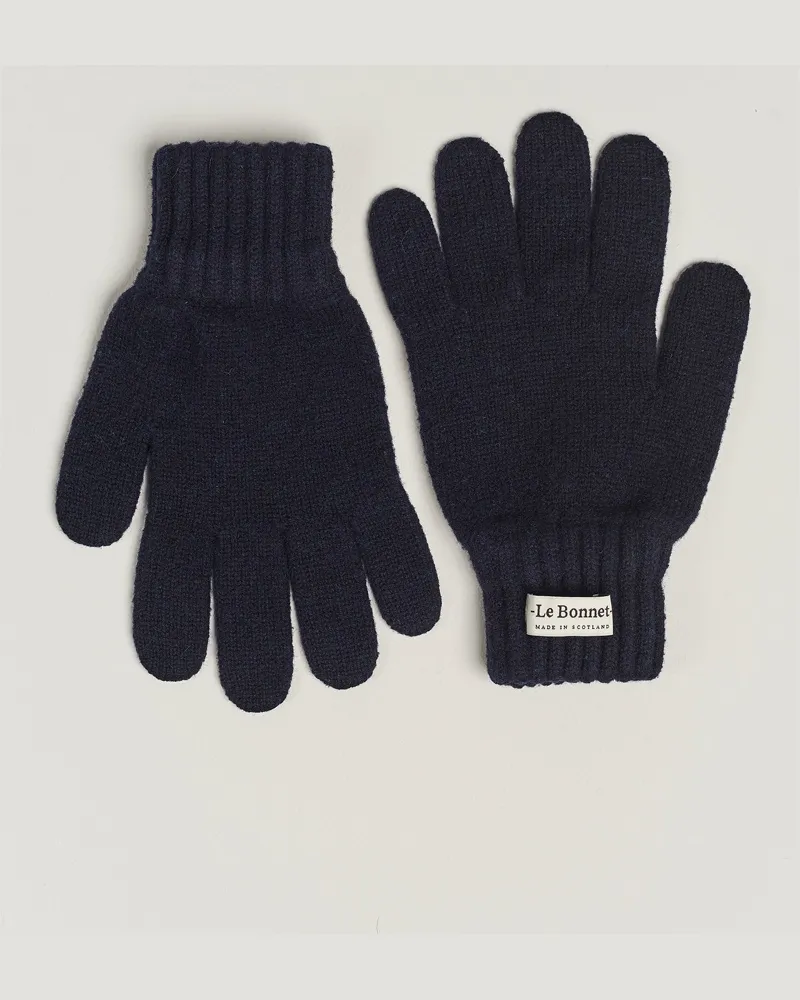 Le Bonnet Merino Wool Gloves Midnight Blau