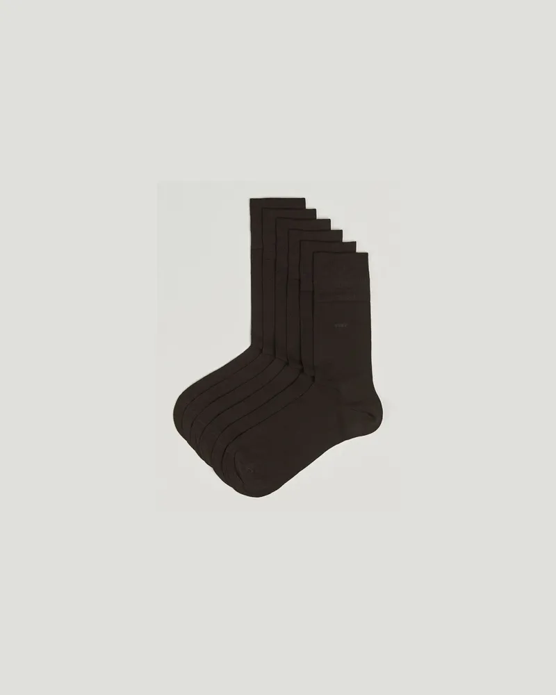 CDLP 6-Pack Cotton Socks Dark Brown Braun