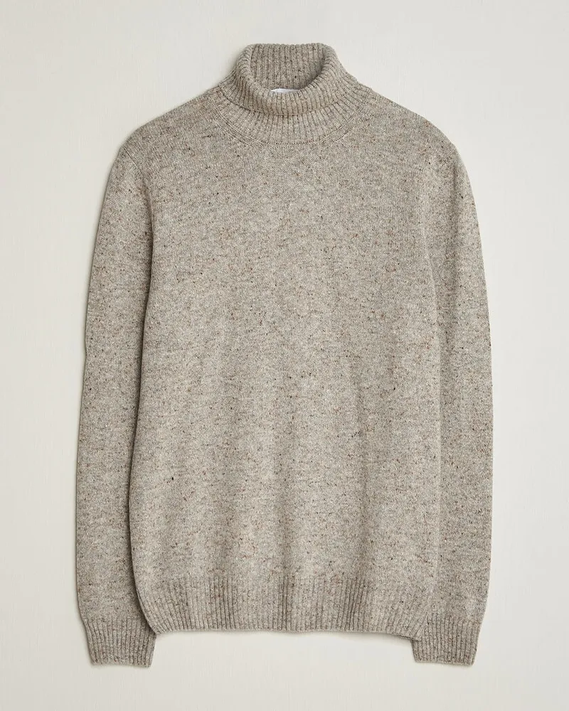 Gran Sasso Wool/Cashmere Donegal Rollneck Beige Beige