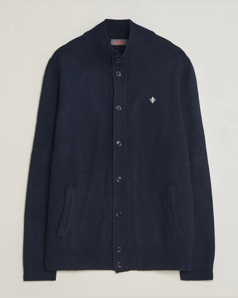 Morris Hertford Button Cardigan Navy Blau