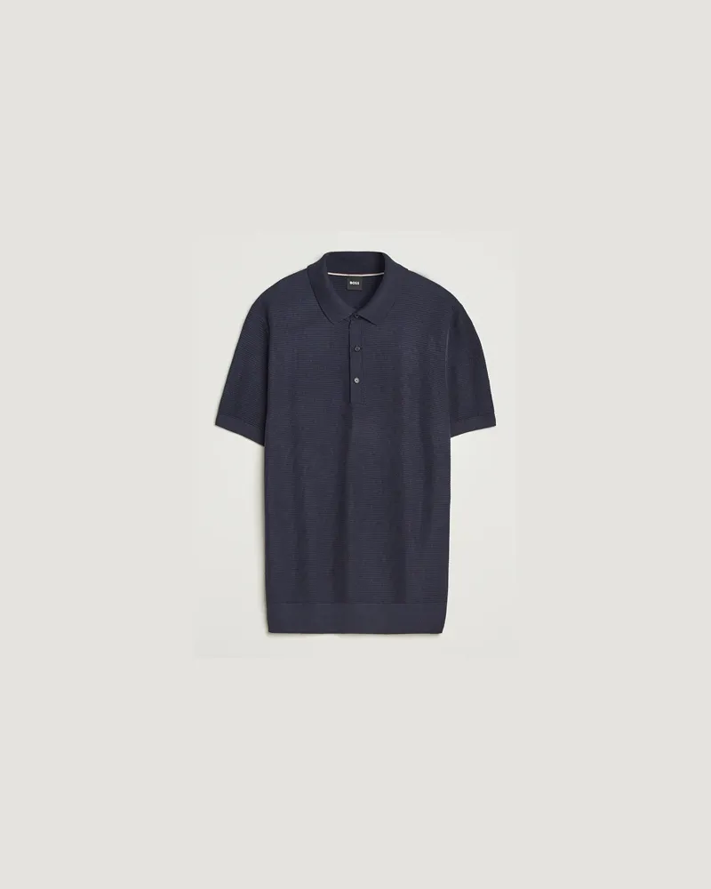HUGO BOSS Lanotti Knitted Polo Dark Blue Blau