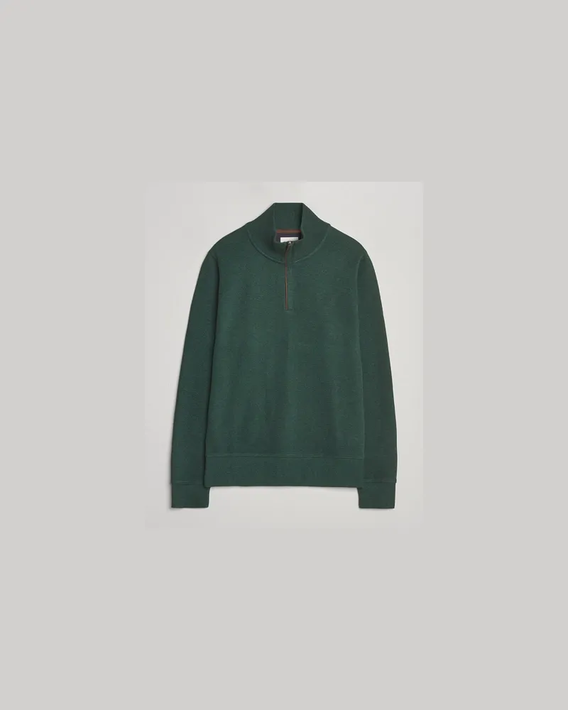 Gant Sacker Rib Half Zip Tartan Green Grün
