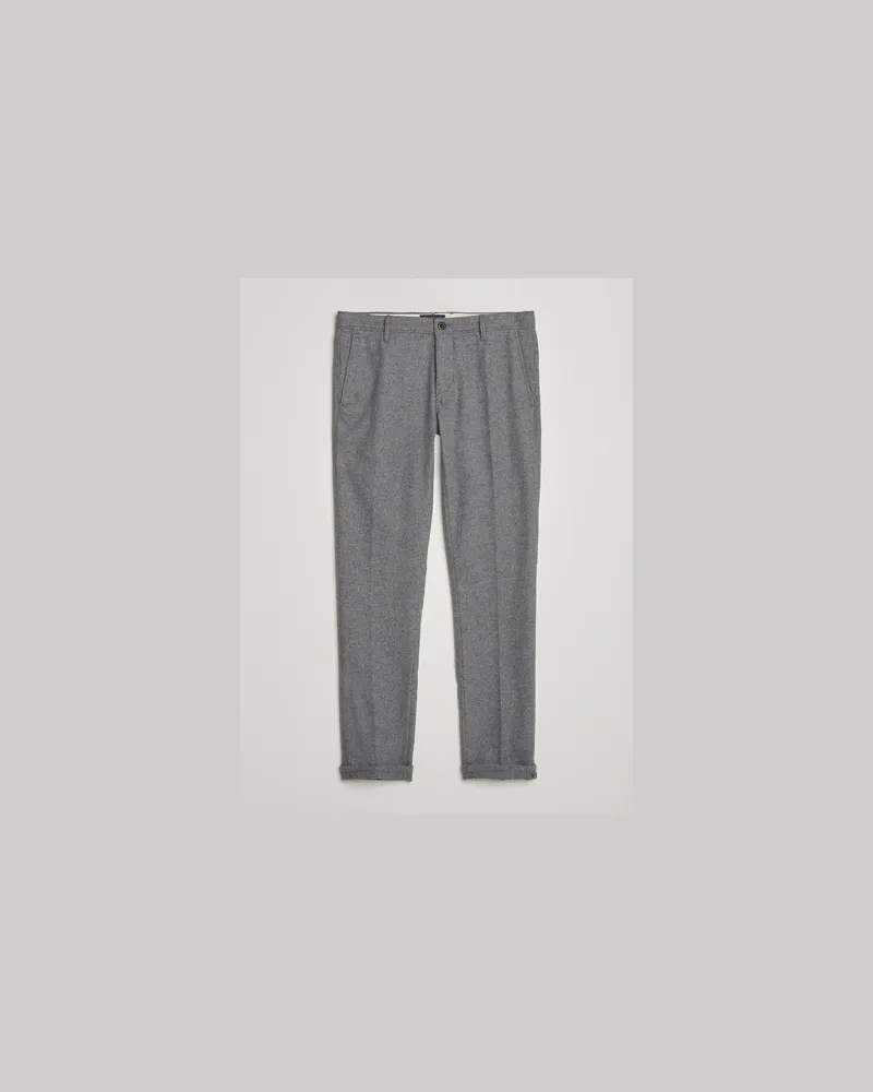 Incotex Slim Fit Washed Flannel Slacks Light Grey Grau