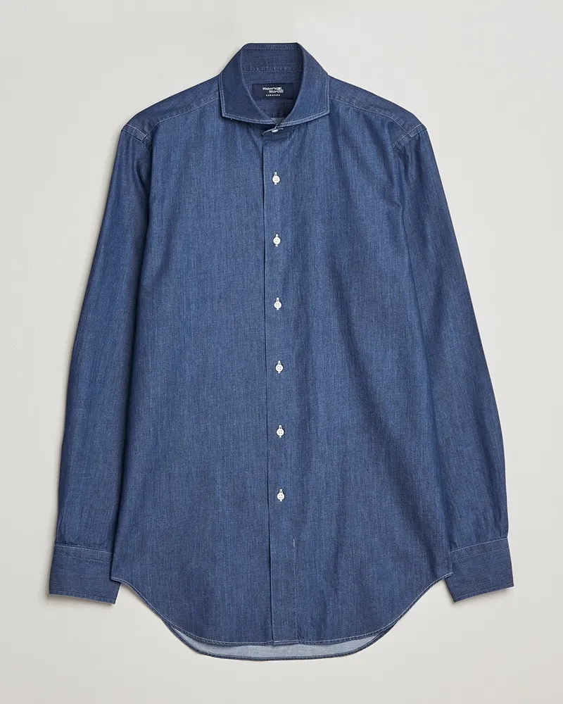 Kamakura Shirts Slim Fit Denim Shirt Dark Indigo Blau