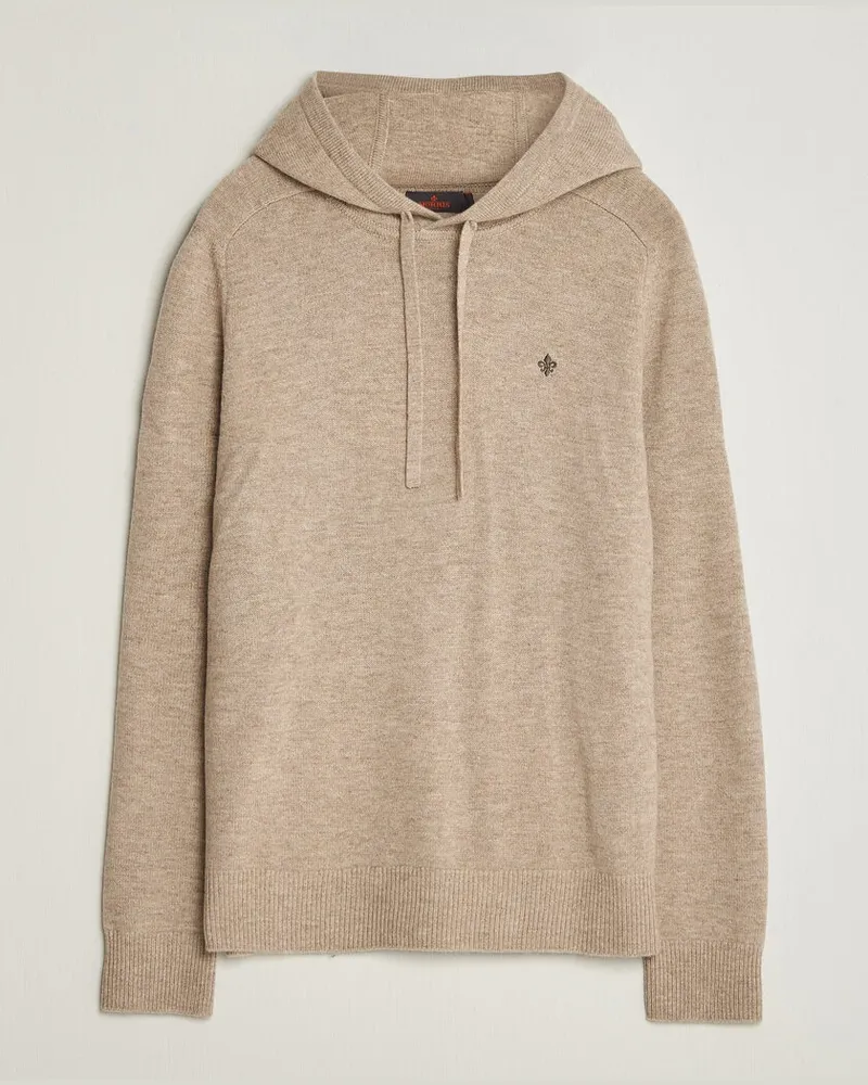 Morris Hertford Lambswool Hoodie Khaki Beige