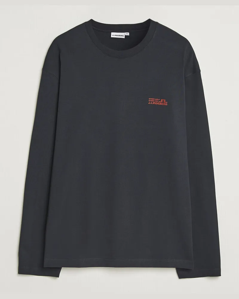 J.Lindeberg Walsh Printed Long Sleeve T-Shirt Black Schwarz