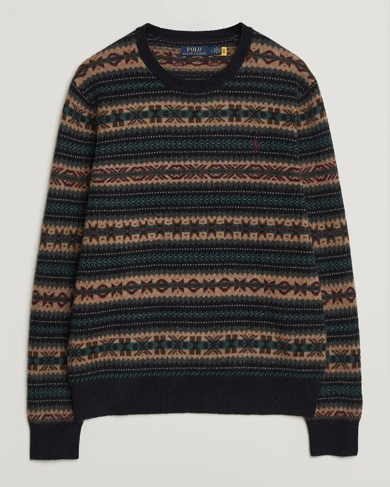 Ralph Lauren Fair Isle Wool Sweater Navy Combo Blau