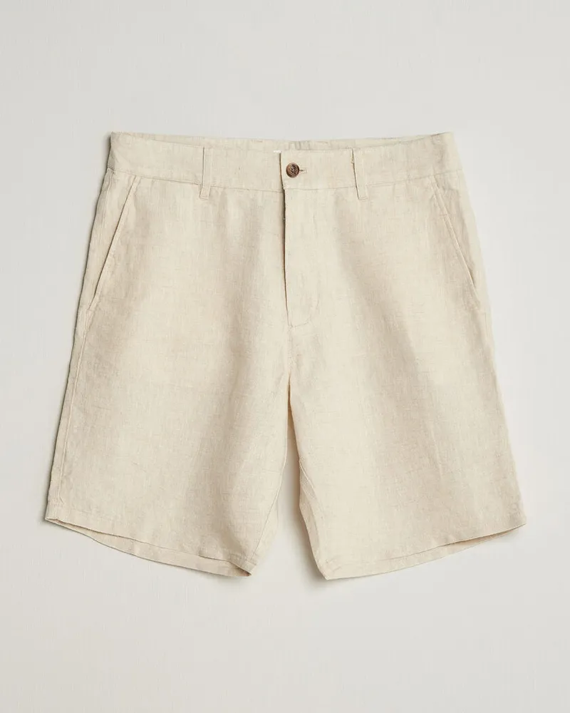 NN 07 Aden Linen Shorts Oat Beige