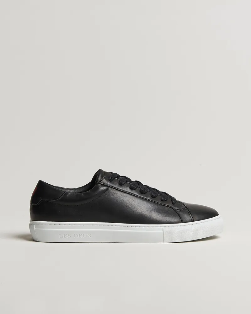 LES DEUX Theodor Leather Sneakers Black Schwarz