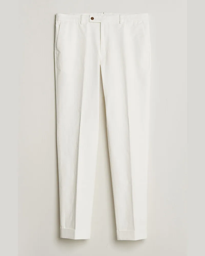Morris Jack Cotton Trousers Off White Weiß