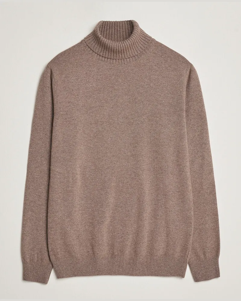 Oscar Jacobson Salim Wool/Cashmere Rollneck Light Brown Braun
