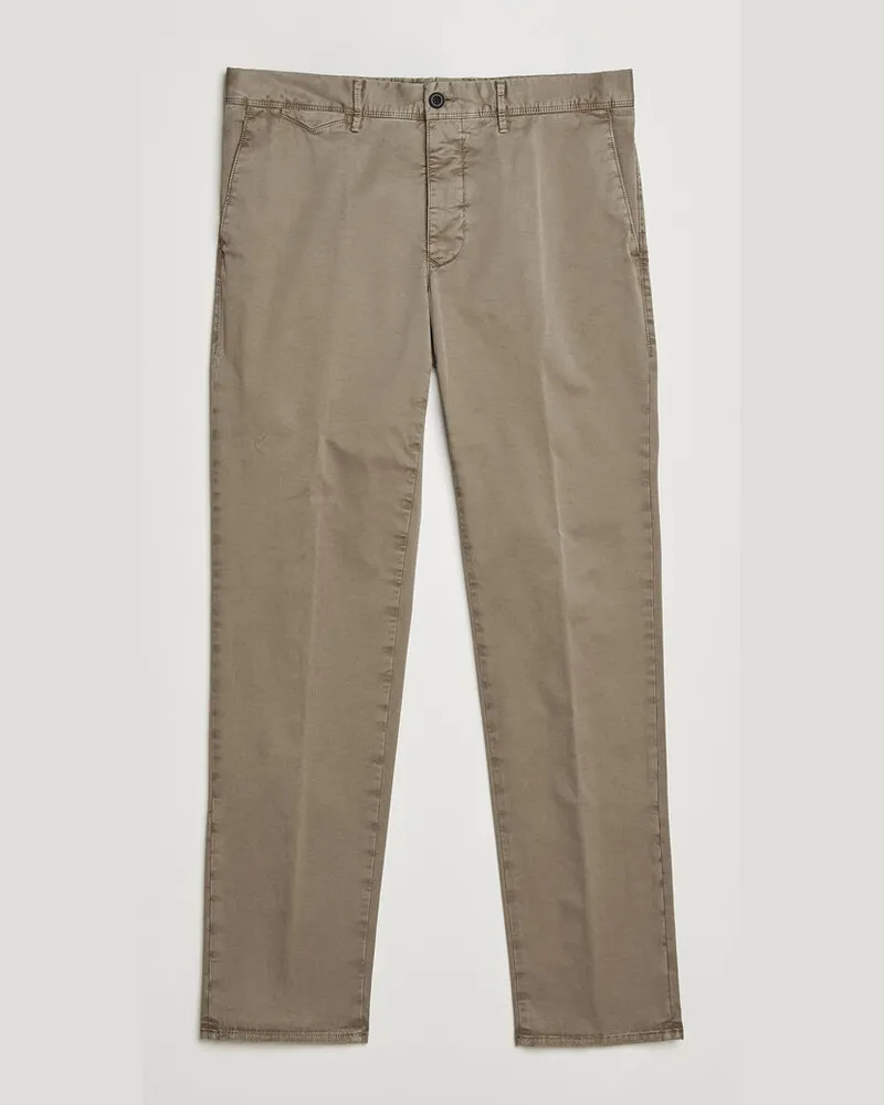 Incotex Regular Fit Garment Dyed Slacks Brown Beige