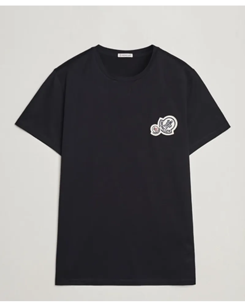 Moncler Double Logo T-Shirt Black Schwarz