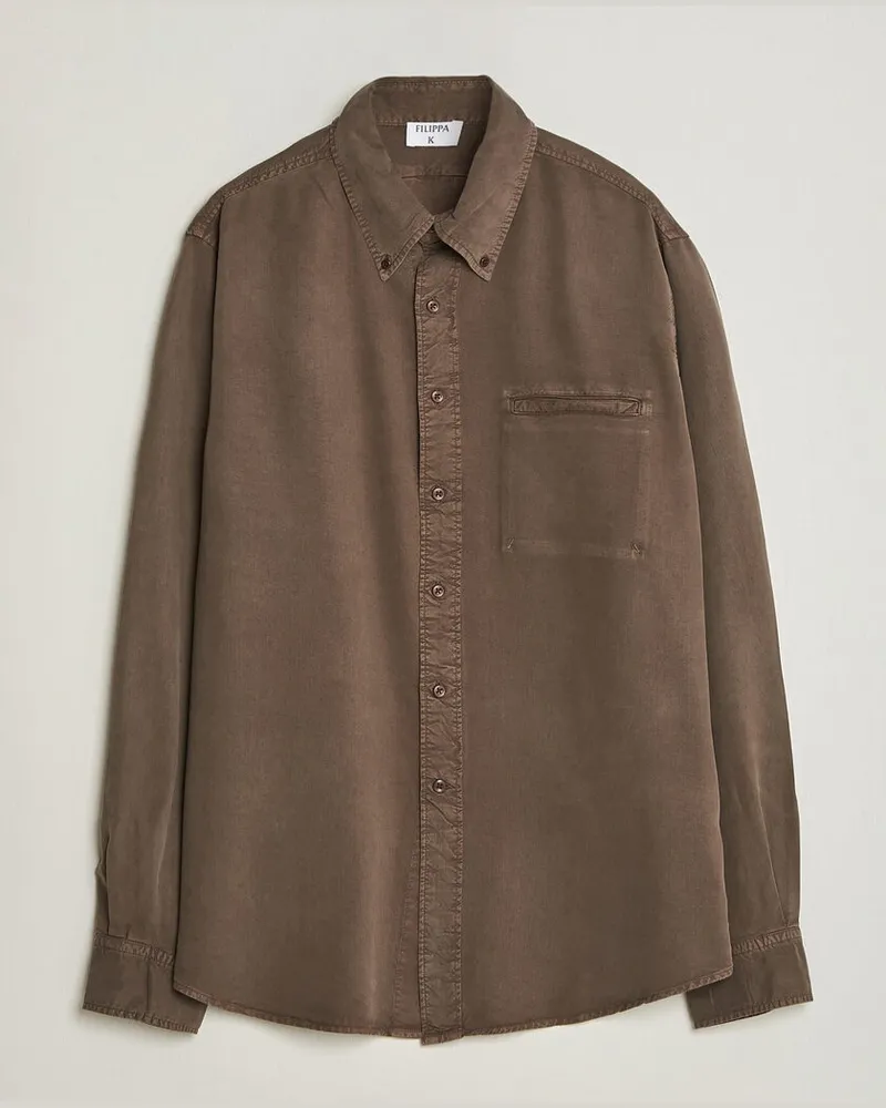 Filippa K Zack Lyocell Shirt Ebony Brown Braun