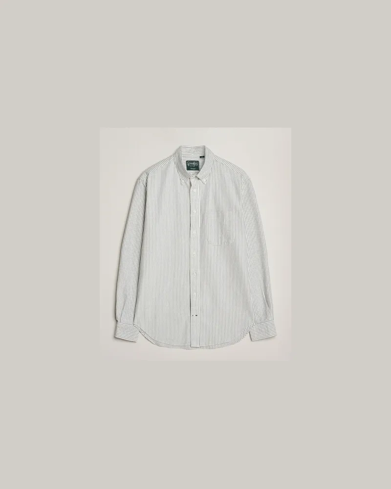 Gitman Vintage Brushed Oxford Button Down Shirt Blue Stripe Blau