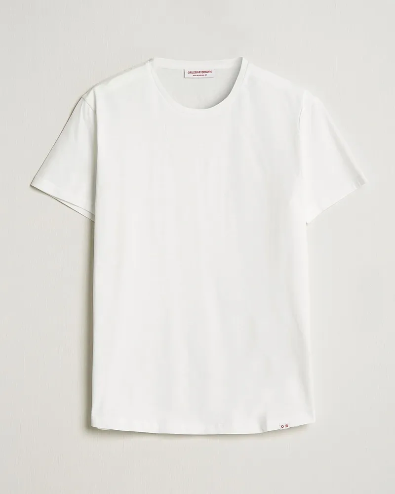 Orlebar Brown OB Crew Neck Mercerised Cotton Tee White Weiß
