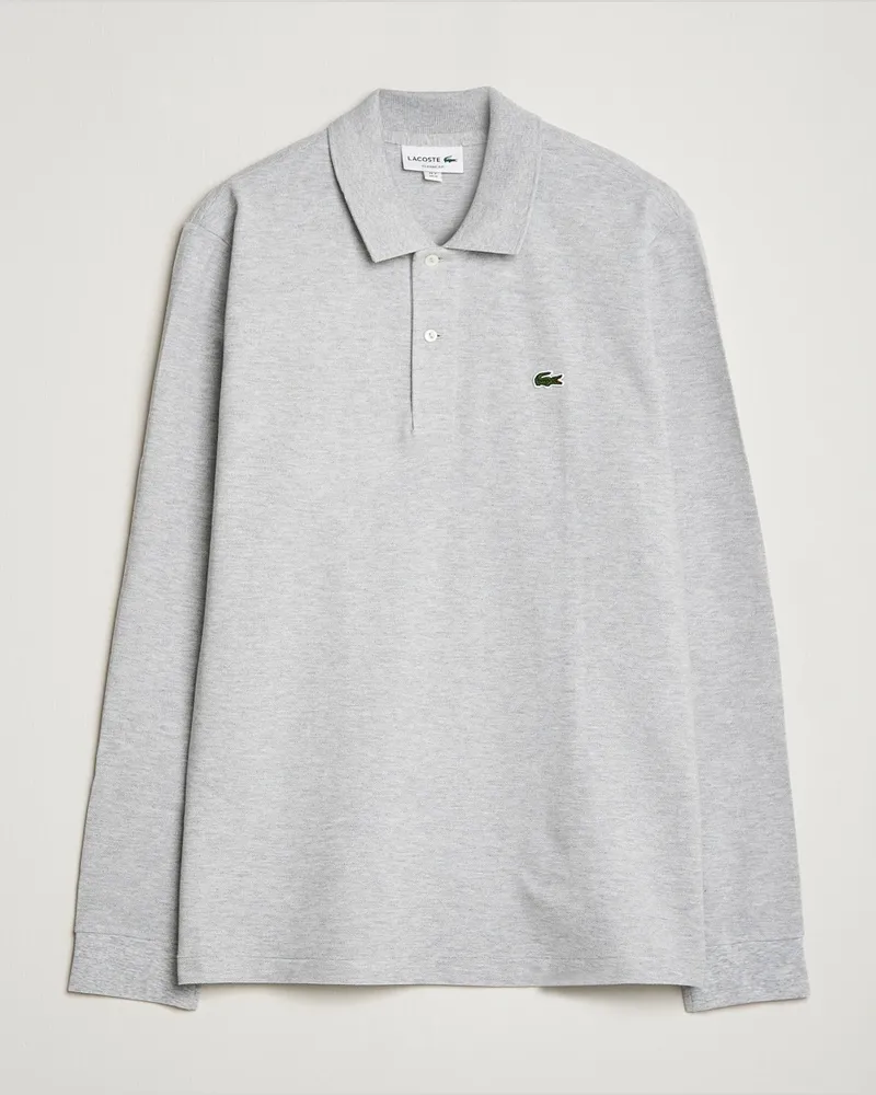 Lacoste Original Long Sleeve Polo Piké Silver Chine Grau