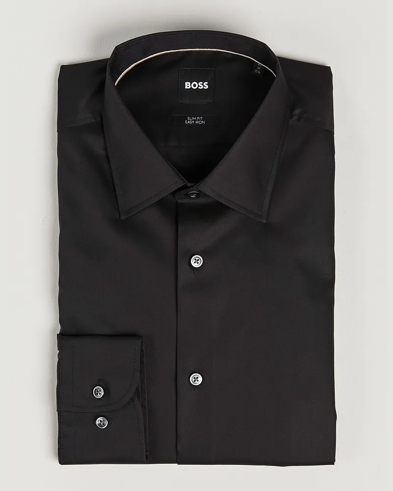 HUGO BOSS Hank Slim Fit Shirt Black Schwarz