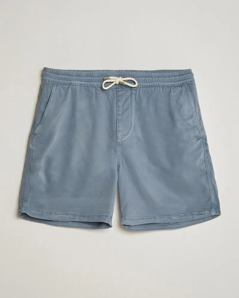 NN 07 Gregor Drawstring Shorts Stone Blue Blau