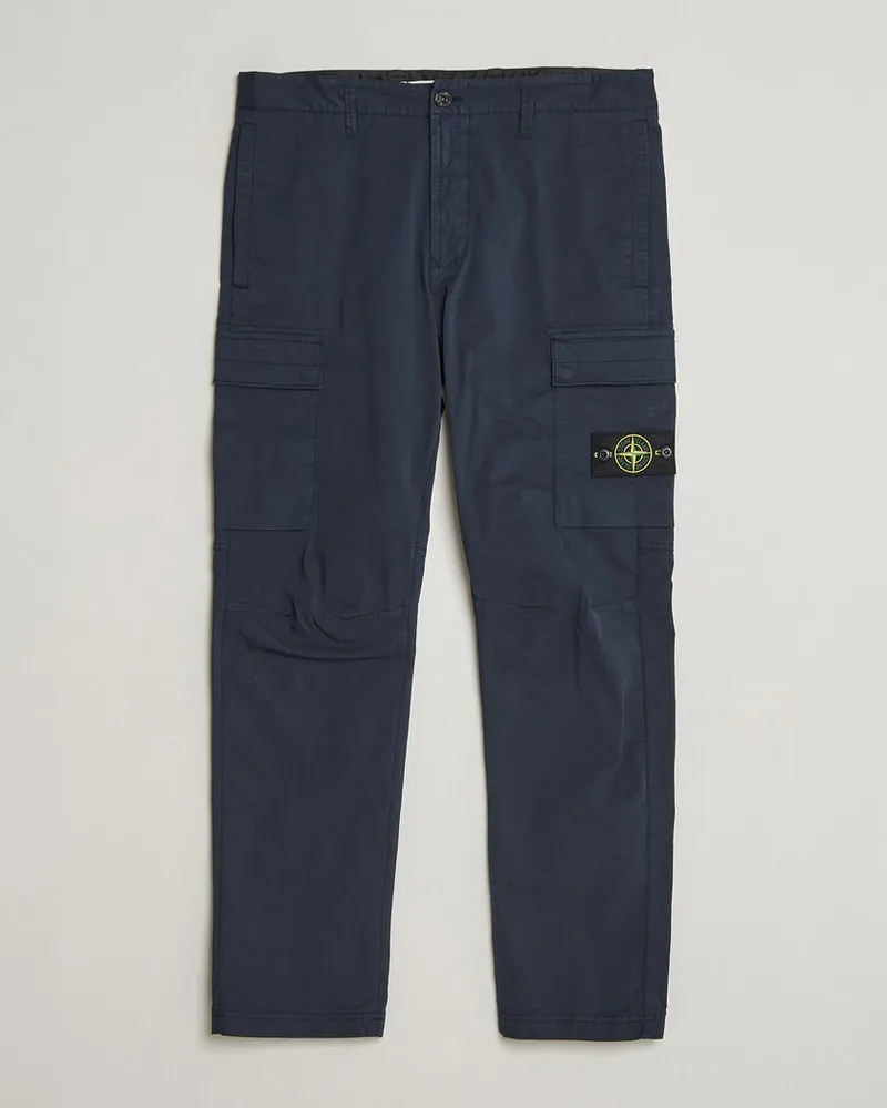 Stone Island Stretch Cotton Twill Cargo Trousers Navy Blau