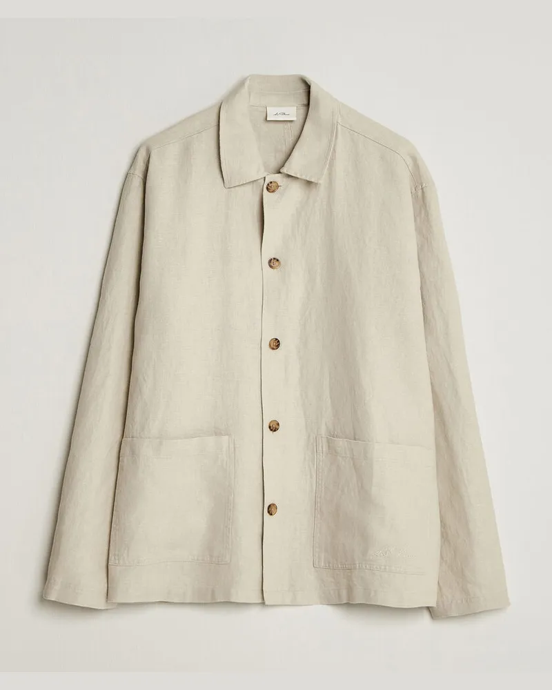 LES DEUX Linen Overshirt Light Sand Beige