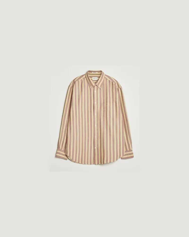 Gant Relaxed Fit Striped Heritage Oxford Shirt Modern Rust Rot