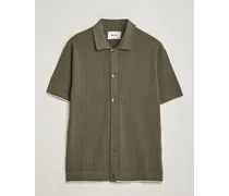 Nalo Structured Stricked Kurzarm Shirt Green
