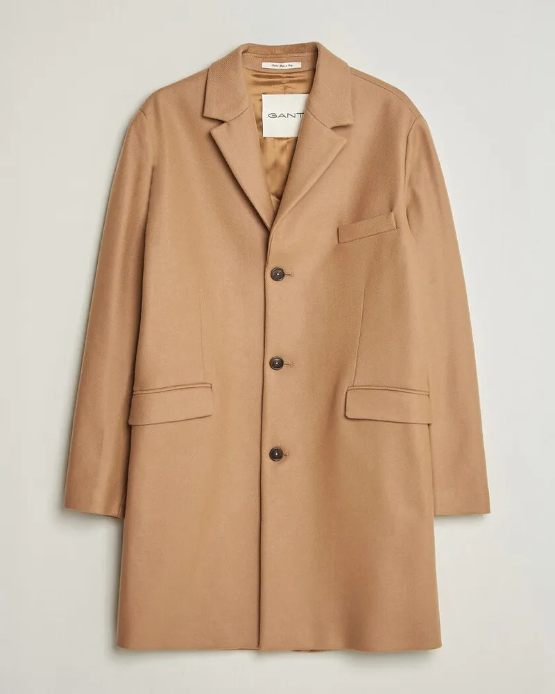 Gant Classic Wool/Cashmere Coat Light Taupe Beige