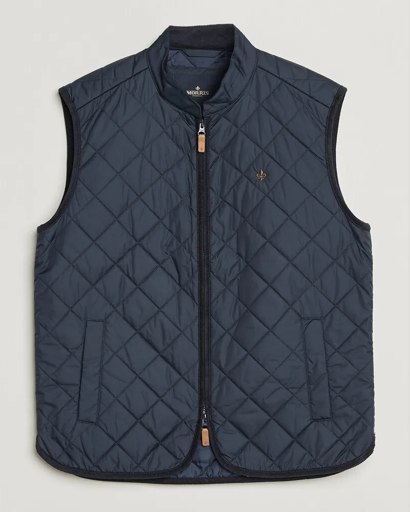 Morris Teddy Quilted Vest Old Blue Blau