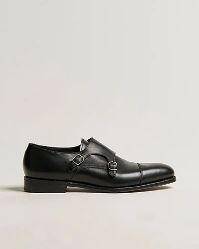 Loake 1880 Cannon Monkstrap Black Calf Schwarz