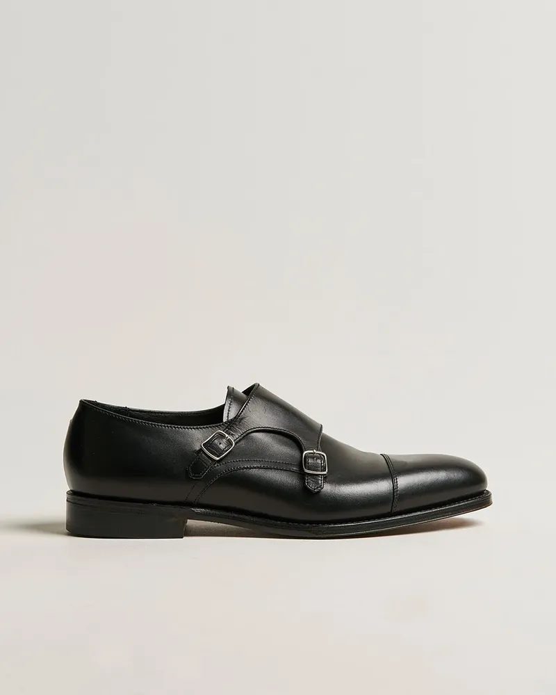 Loake 1880 Cannon Monkstrap Black Calf Schwarz