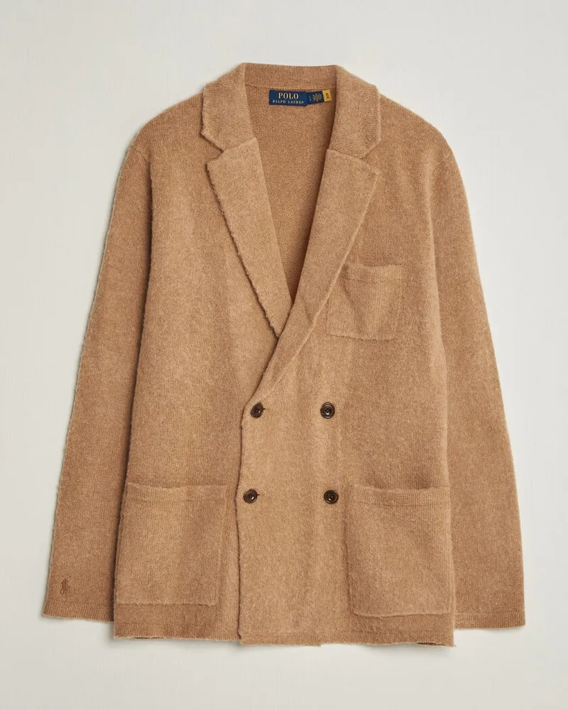 Ralph Lauren DB Wool/Cashmere Cardigan Crouton Tan Heather Beige