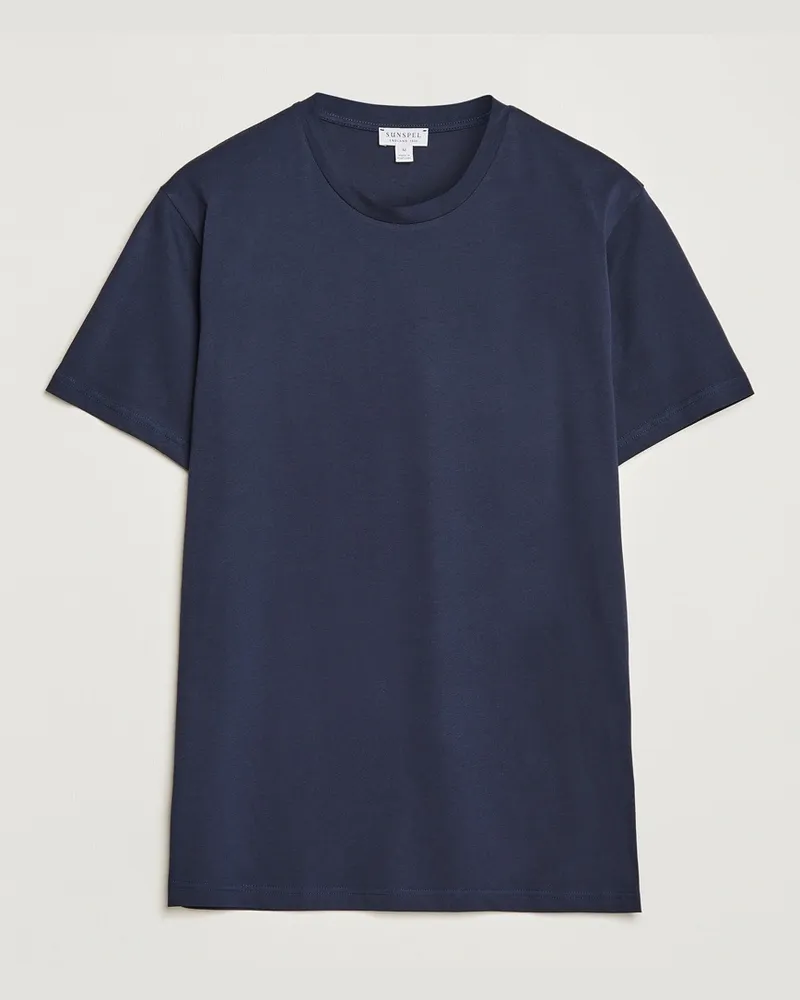 Sunspel Riviera Midweight T-Shirt Navy Blau