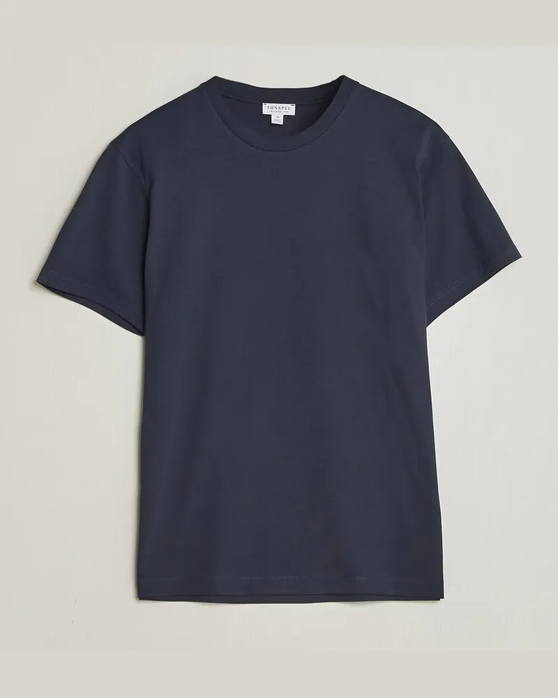 Sunspel Riviera Midweight T-Shirt Navy Blau