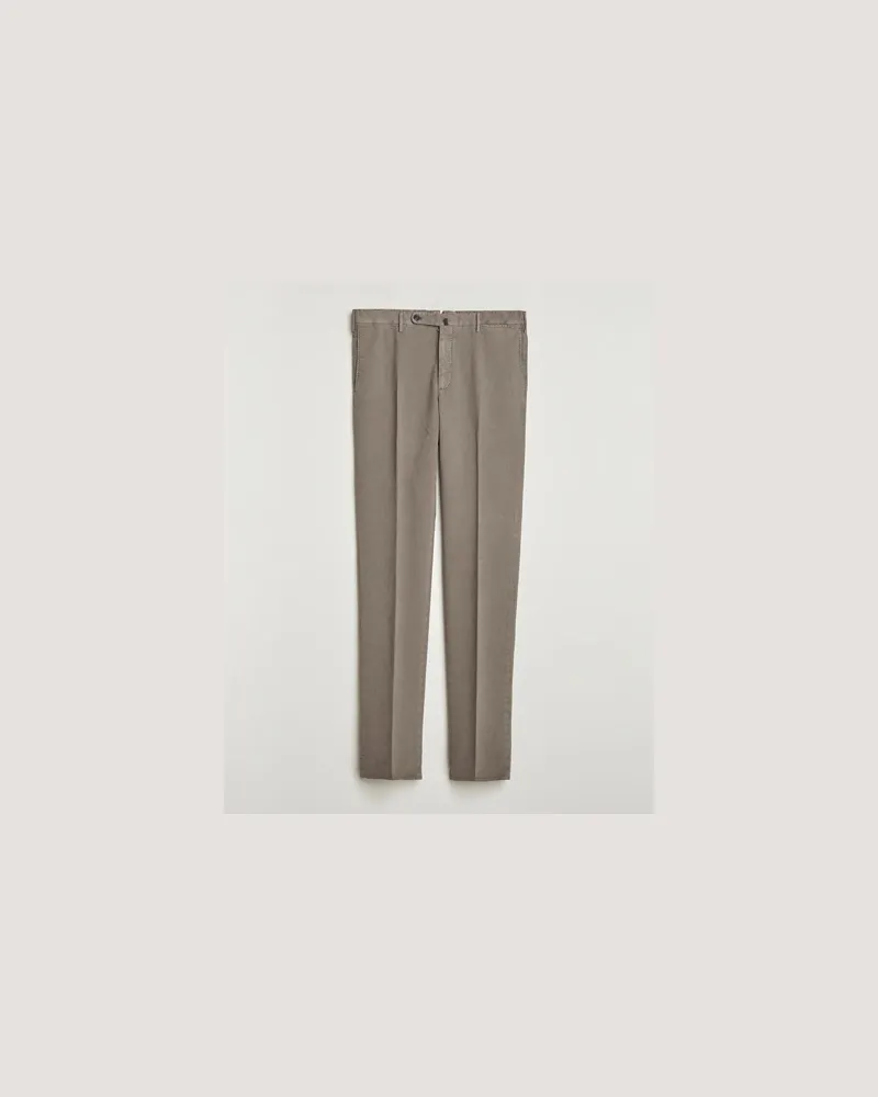 Incotex Regular Fit Cotton Stretch Chinos Grey Grau