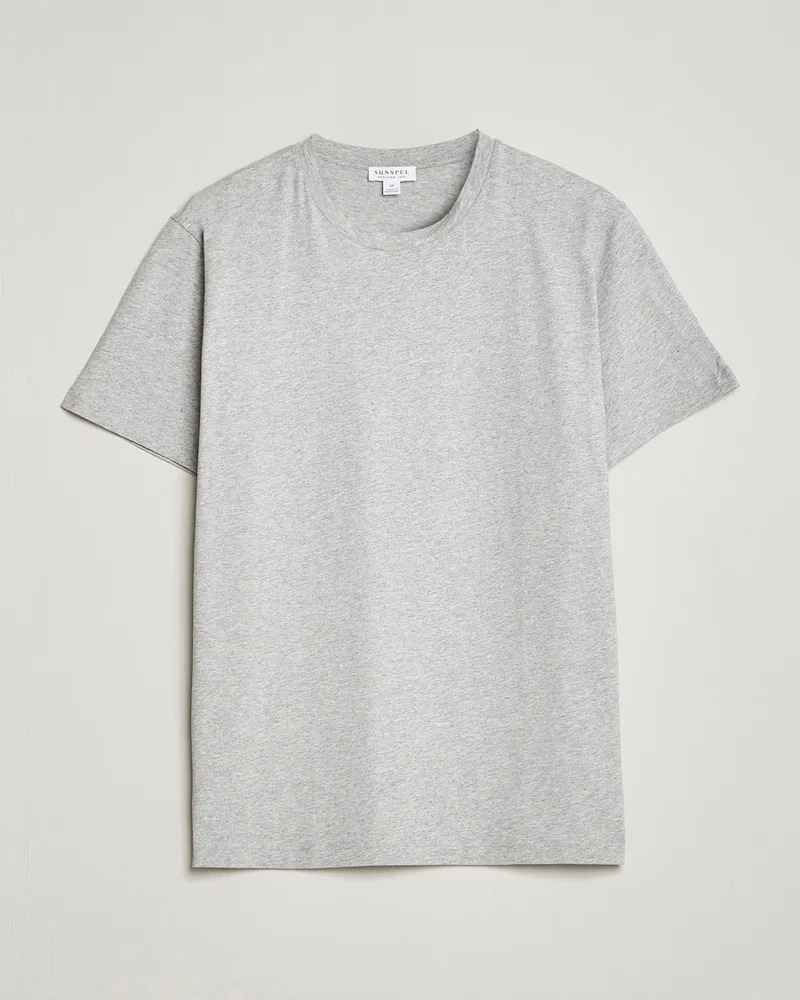 Sunspel Riviera Midweight T-Shirt Grey Melange Grau