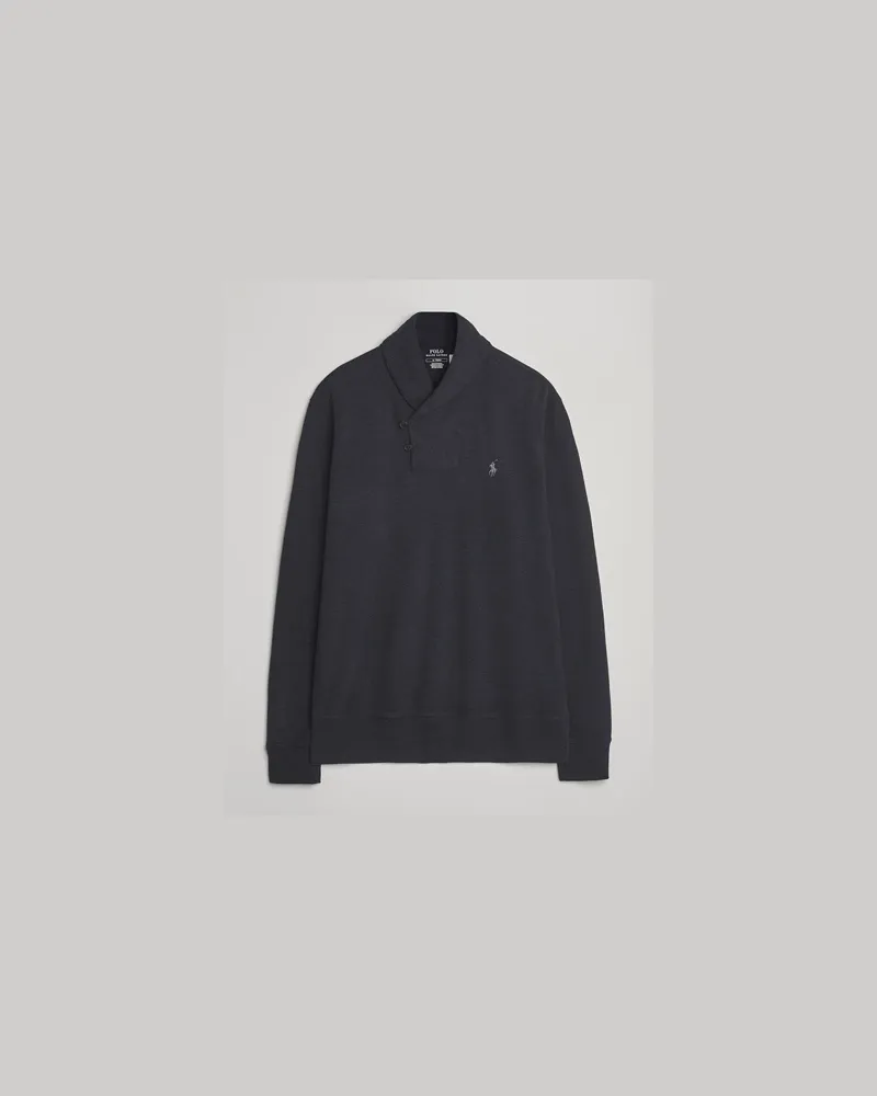 Ralph Lauren Shawl Collar Pullover Polo Black Schwarz