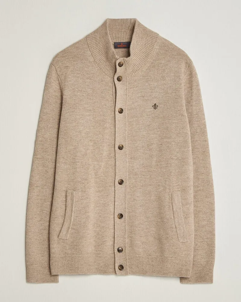 Morris Hertford Button Cardigan Khaki Beige