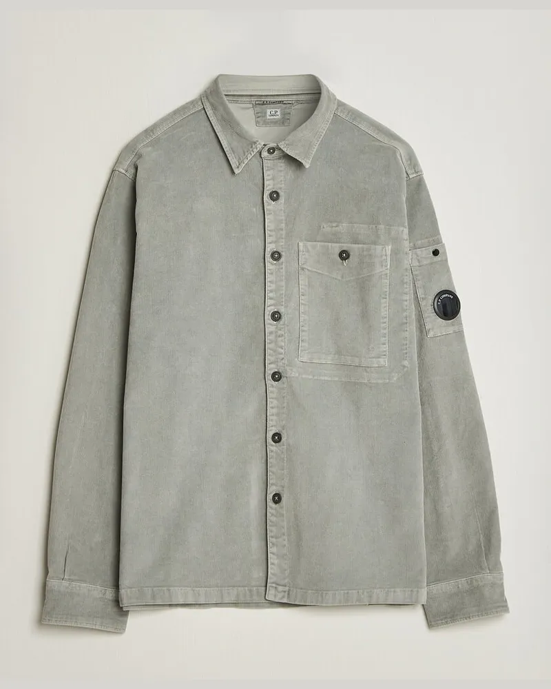 C.P. Company Corduroy Lens Overshirt Light Grey Grau