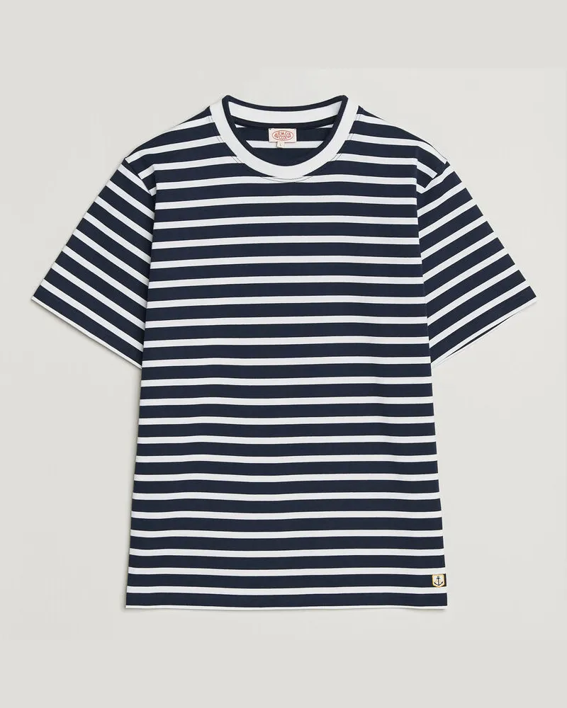 Armor-Lux Heritage Callac Stripe T-Shirt Marine/Blanc Blau
