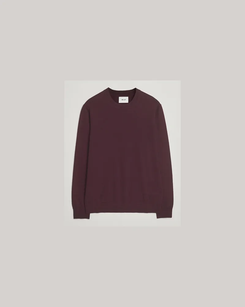 NN 07 Ted Merino Crew Neck Pullover Wine Red Rot