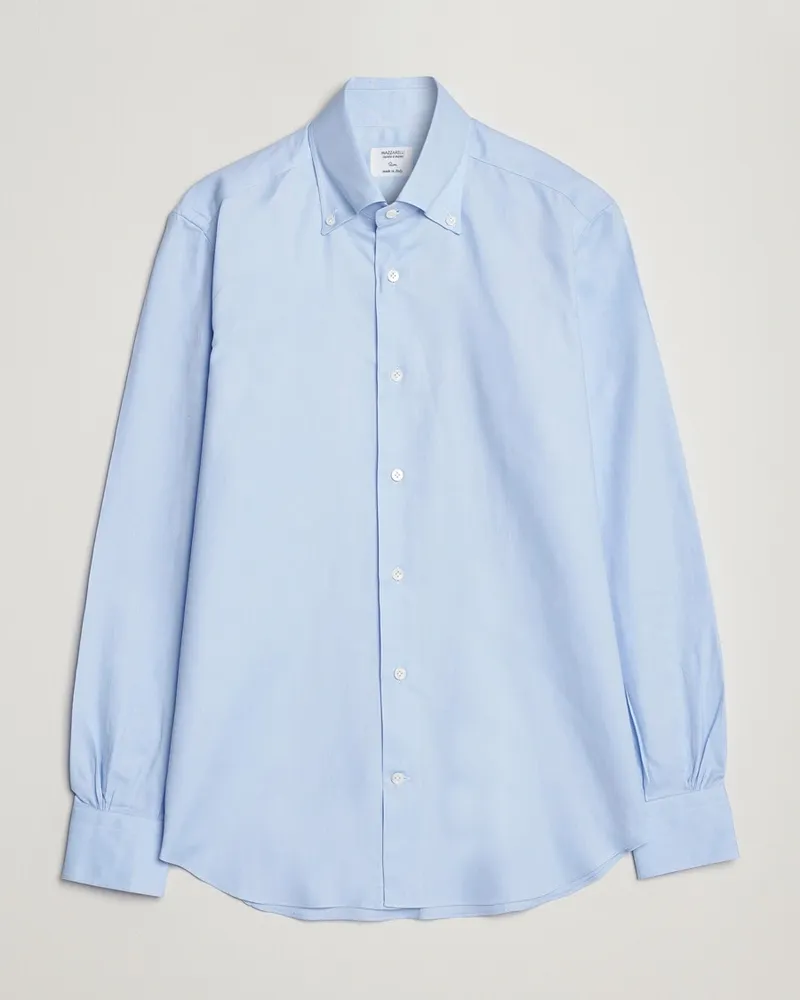 MAZZARELLI Soft Oxford Button Down Shirt Light Blue Blau