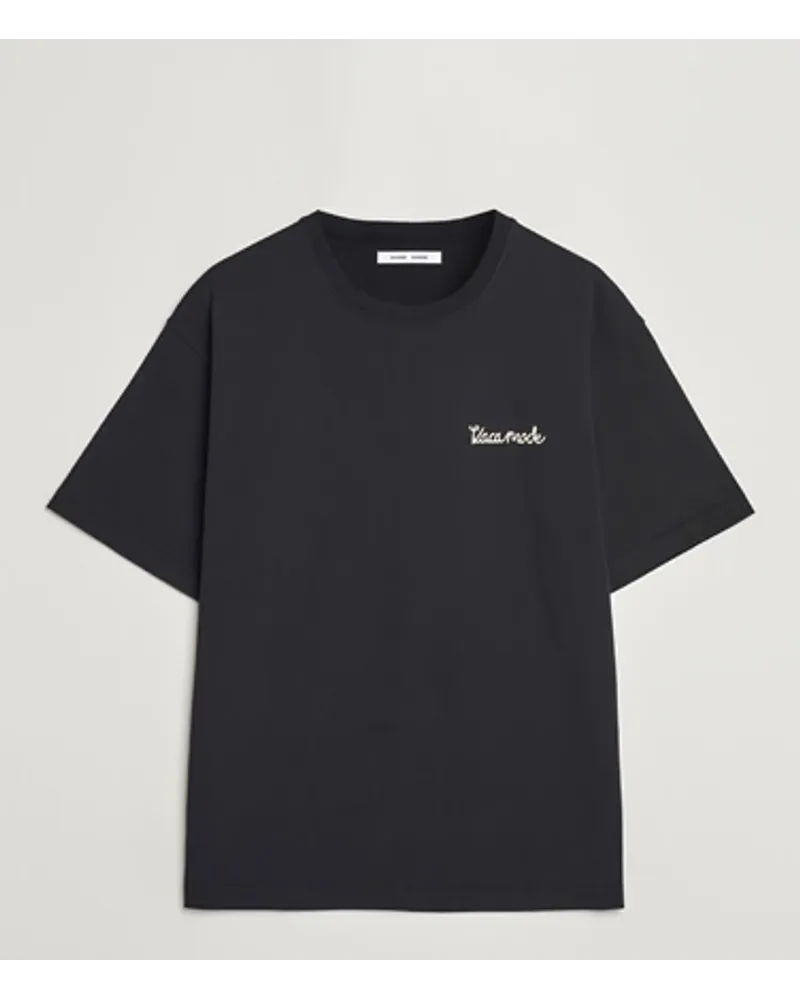 Samsøe & Samsøe Savaca Printed Rundhals Tshirt Black Schwarz