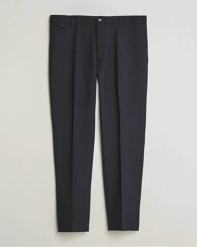 Biagio Santaniello Wool Trousers Navy Blau