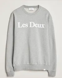 LES DEUX Charles Logo Sweatshirt Light Grey Melange Grau