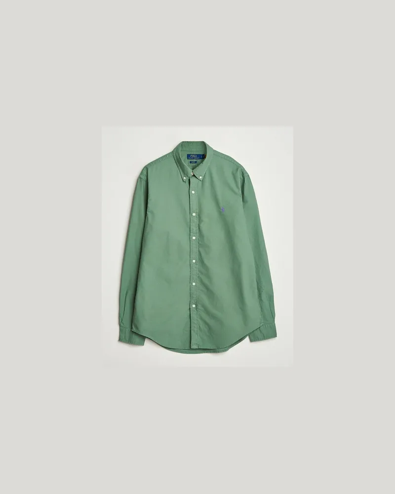 Ralph Lauren Slim Fit Garment Dyed Oxford Shirt Fatigue Grün